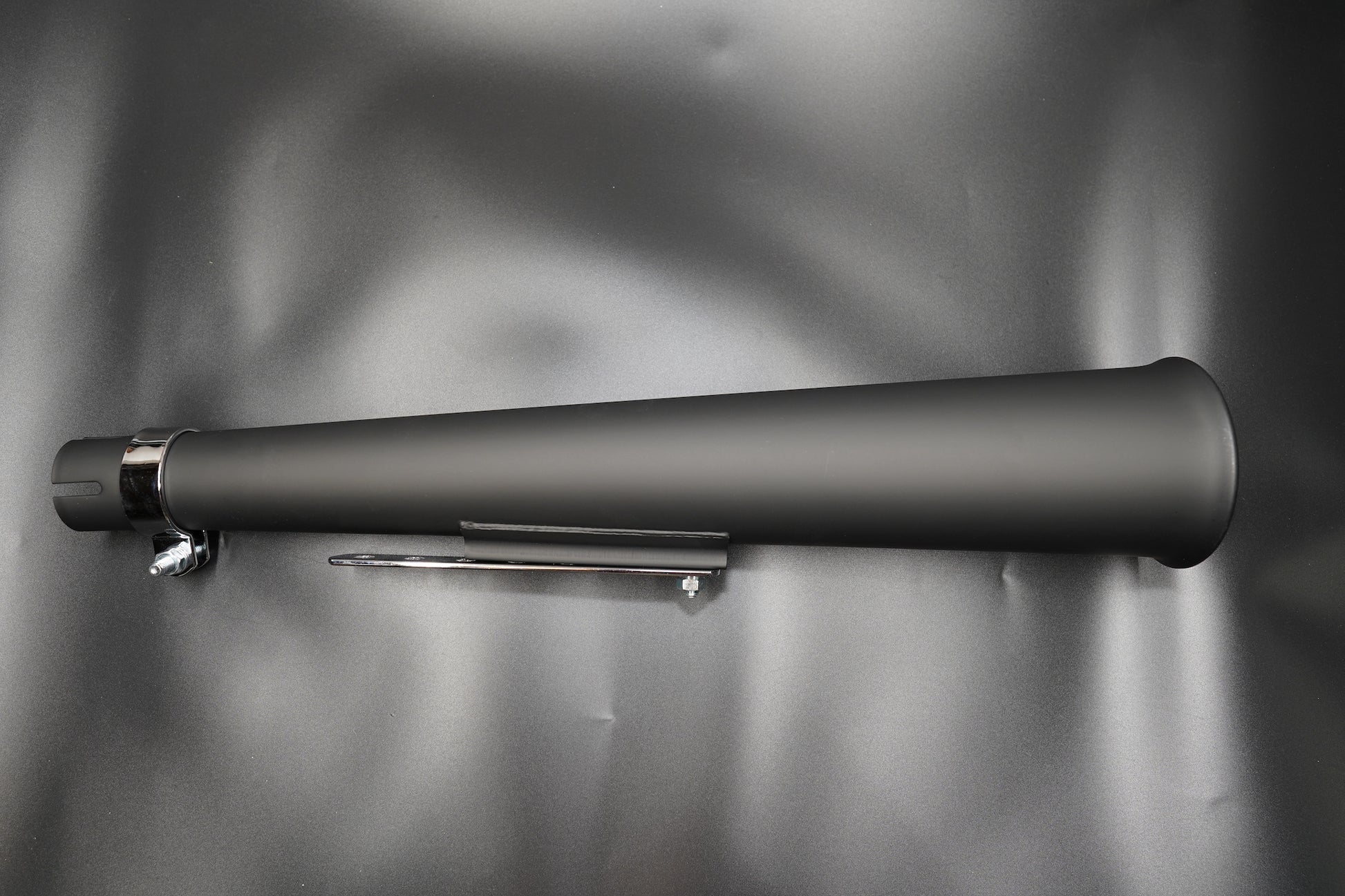 Vintage Megaphone Exhaust Silencer – Matte Black / Chrome Finish