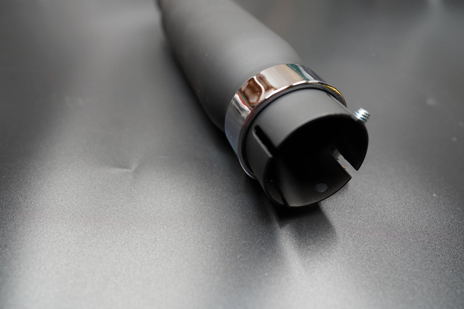 Vintage Universal Shorty Exhaust Silencer – Matte Black / Chrome Finish