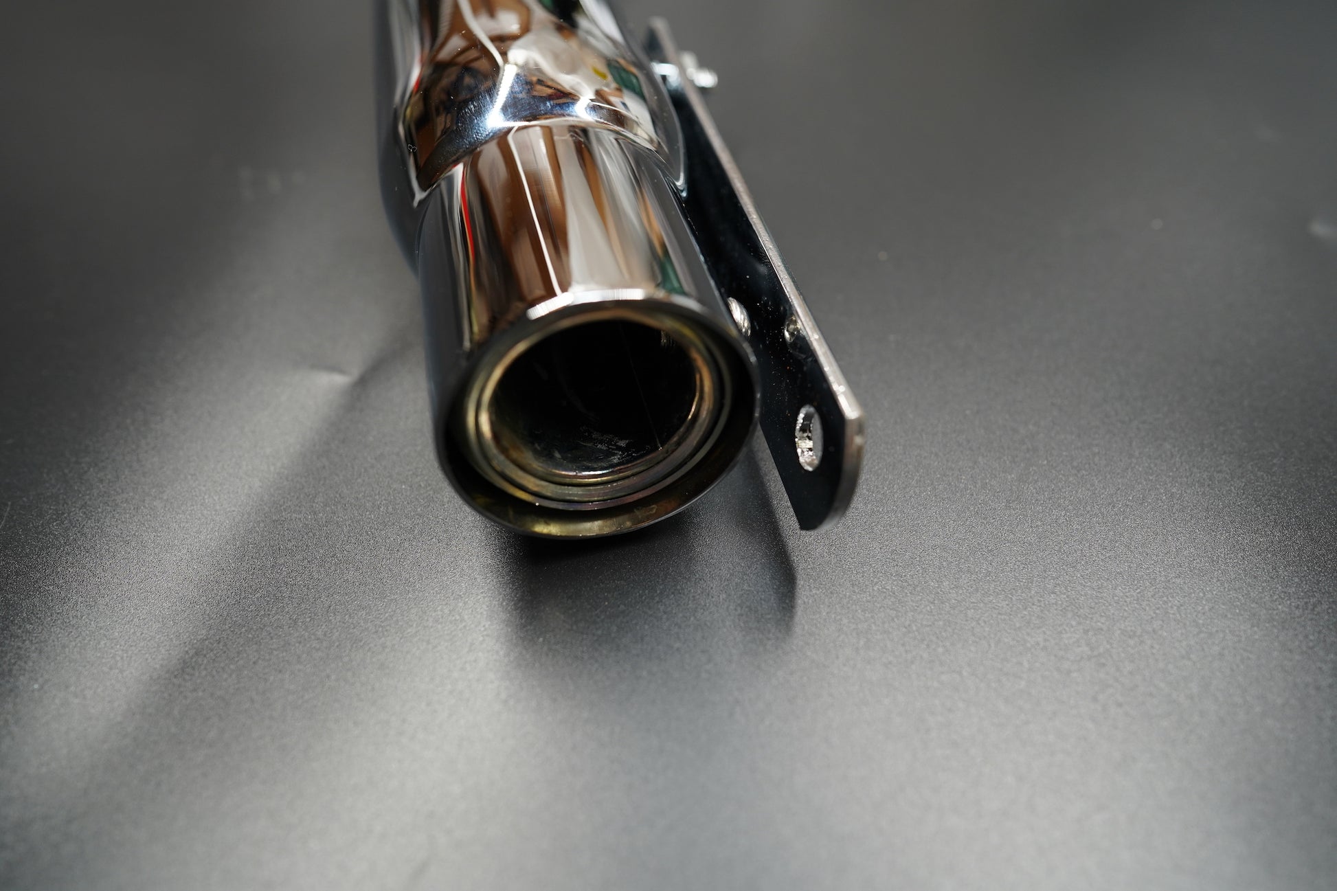 Vintage Universal Shorty Exhaust Silencer – Matte Black / Chrome Finish