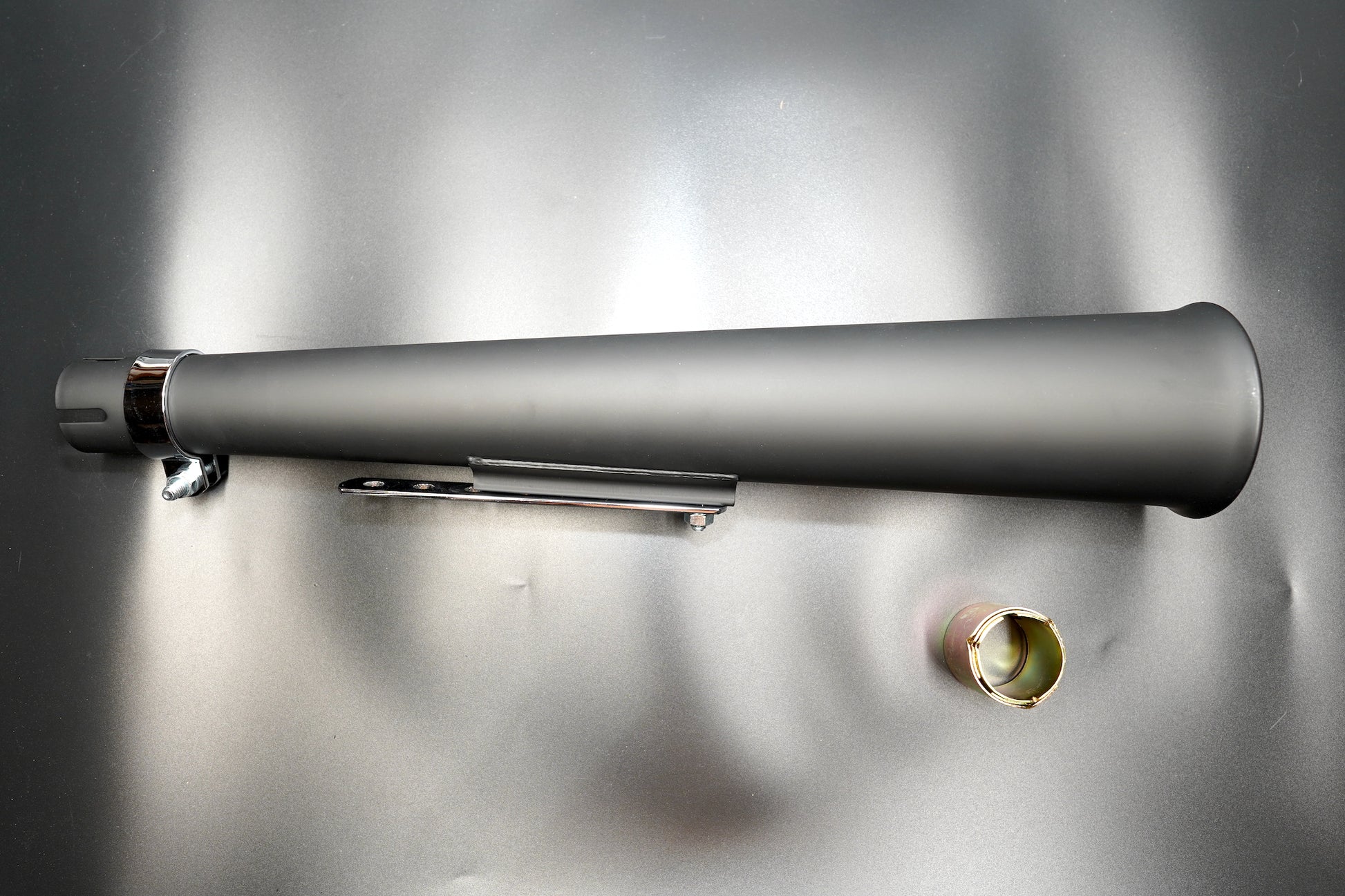 Vintage Megaphone Exhaust Silencer – Matte Black / Chrome Finish