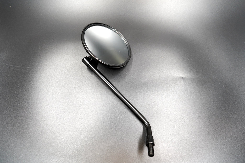 Classic Round Motorcycle Mirror – Chrome & Matte Black, Ø106mm