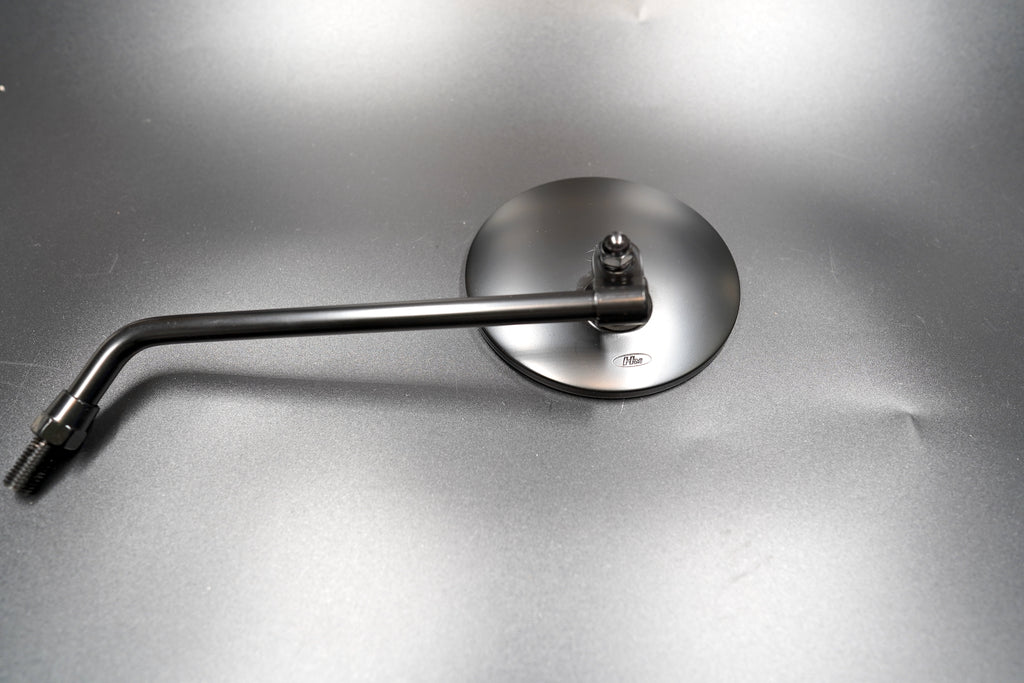 Classic Round Motorcycle Mirror – Chrome & Matte Black, Ø106mm