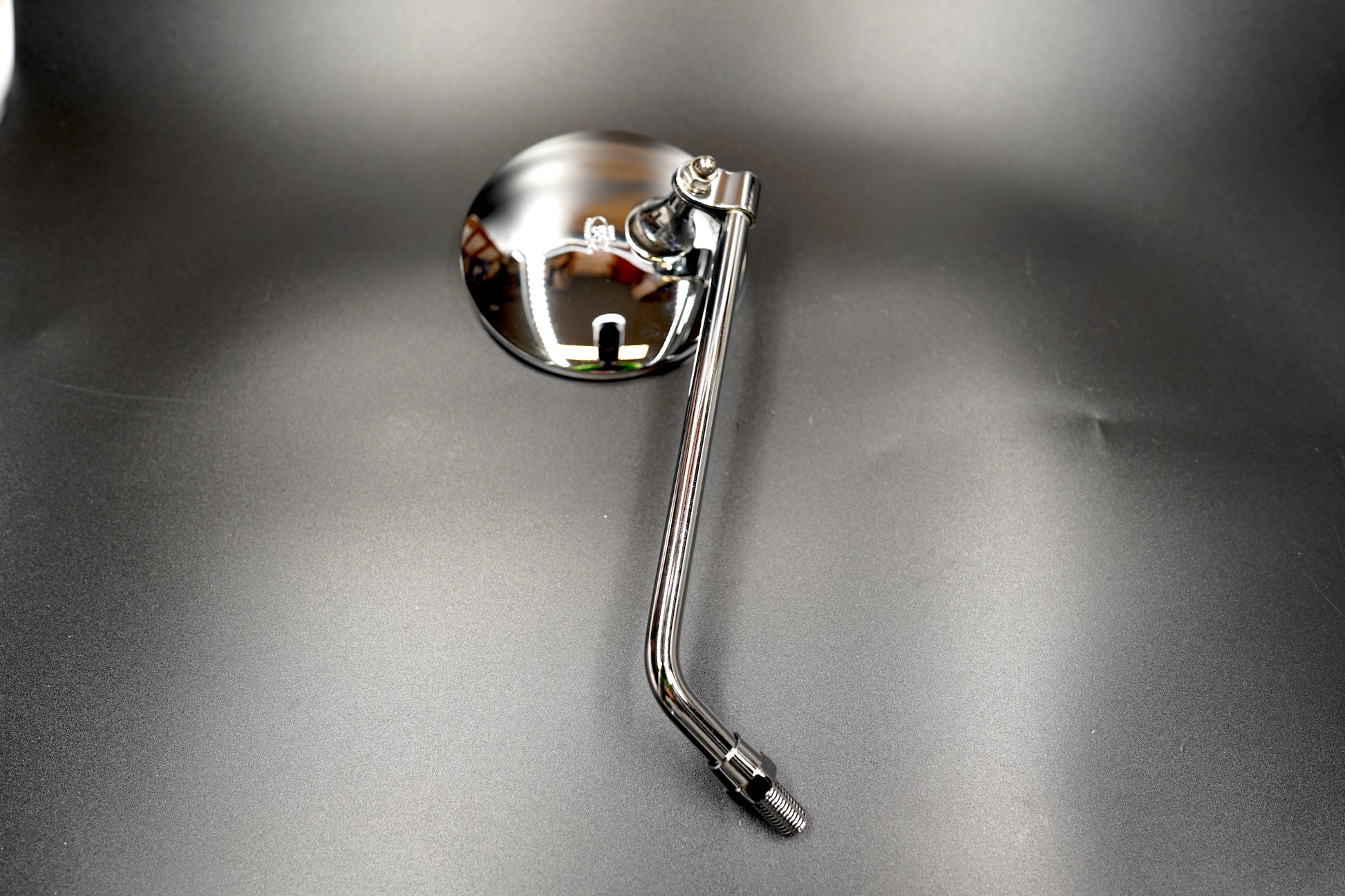Classic Round Motorcycle Mirror – Chrome & Matte Black, Ø106mm