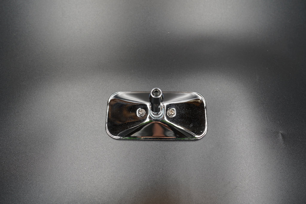 Square Rearview Mirror – Matte Black / Polished Silver | Single Unit
