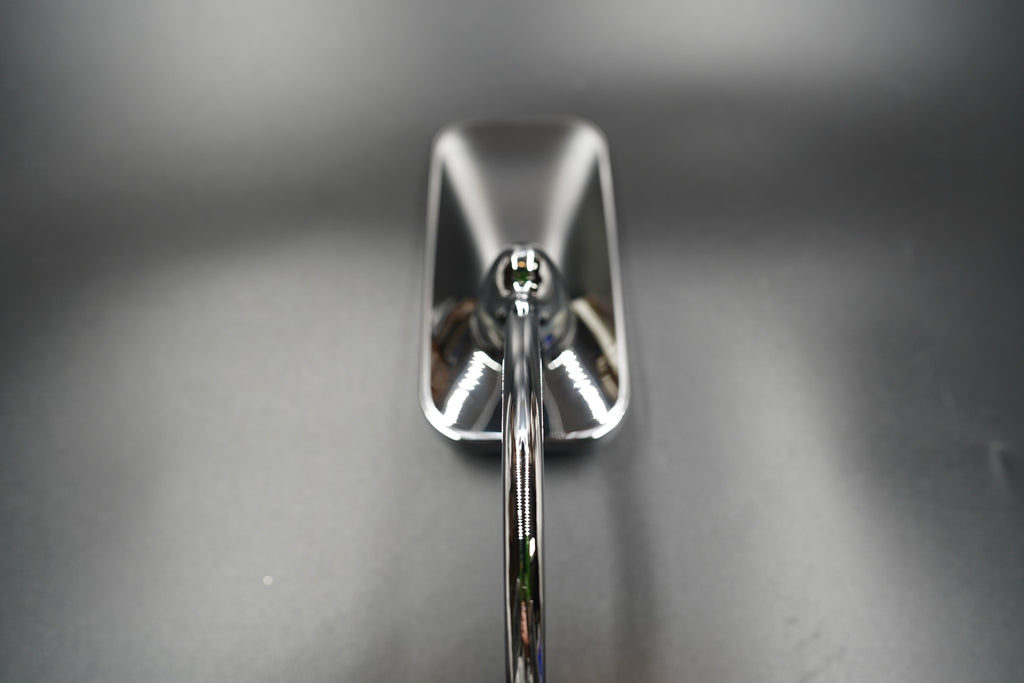 Universal Rectangular Motorcycle Mirror – Black or Chrome (Single Piece)