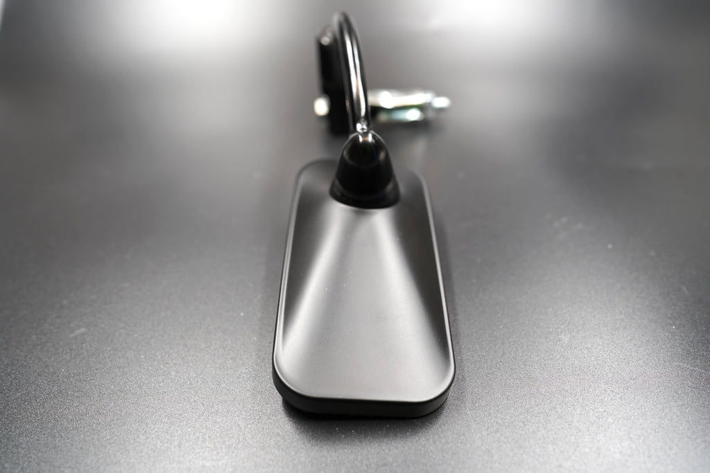 Universal Rectangular Motorcycle Mirror – Black or Chrome (Single Piece)