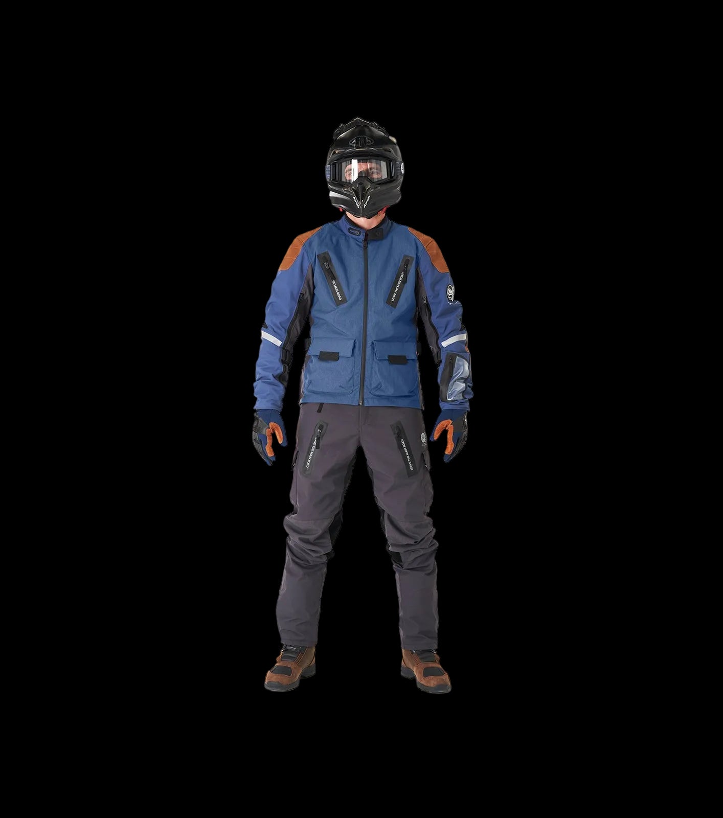 Fuel Astrail Jacket Navy/Grey - rider on body