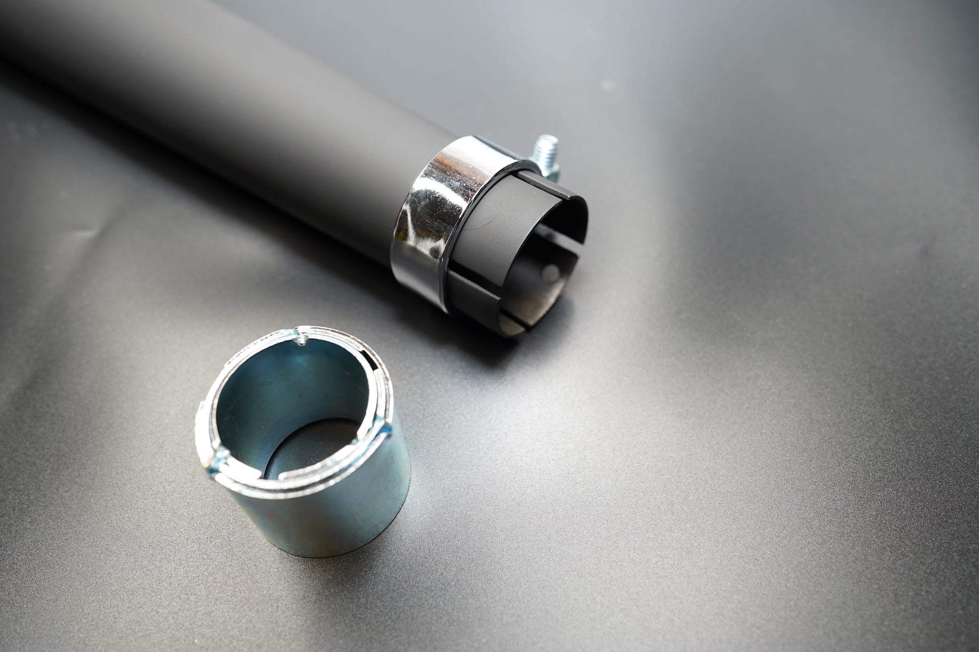 Universal Tapered Exhaust Silencer - Matte Black & Chrome
