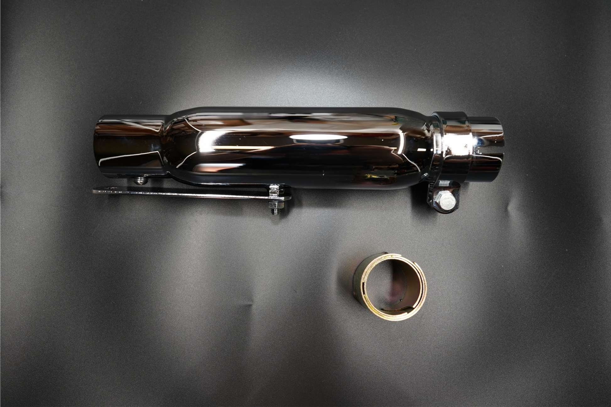 Vintage Universal Shorty Exhaust Silencer – Matte Black / Chrome Finish