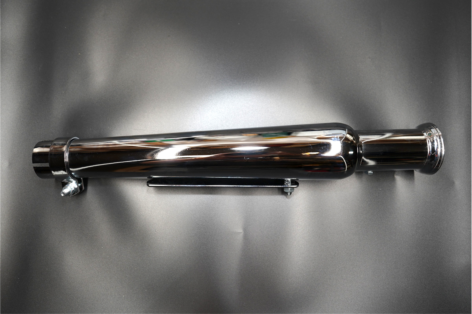 Universal Tapered Exhaust Silencer - Matte Black & Chrome