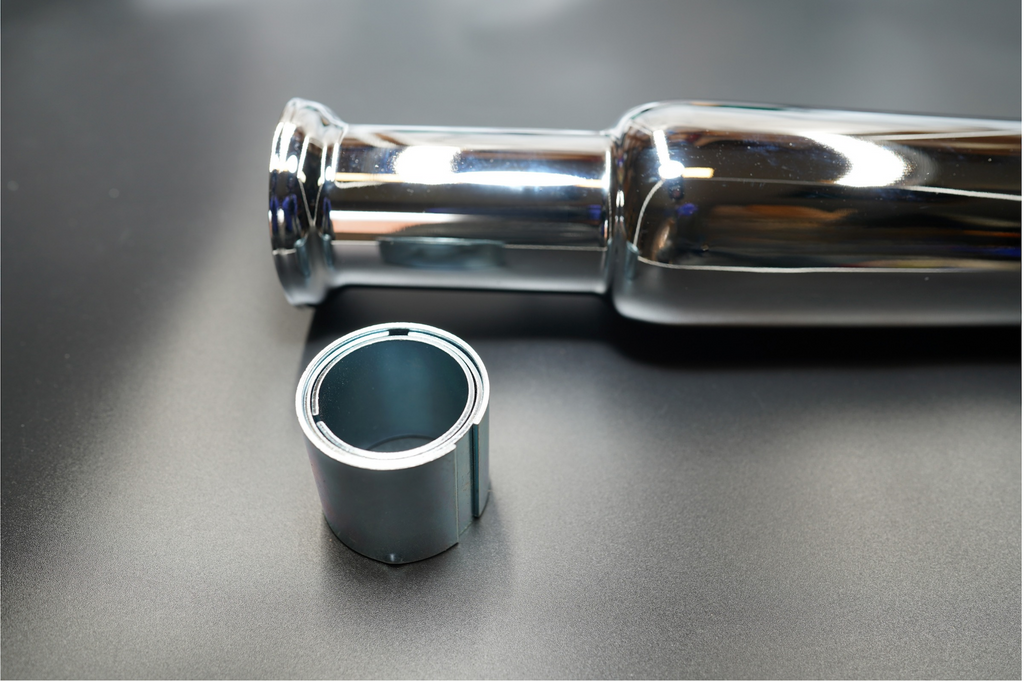 Universal Tapered Exhaust Silencer - Matte Black & Chrome
