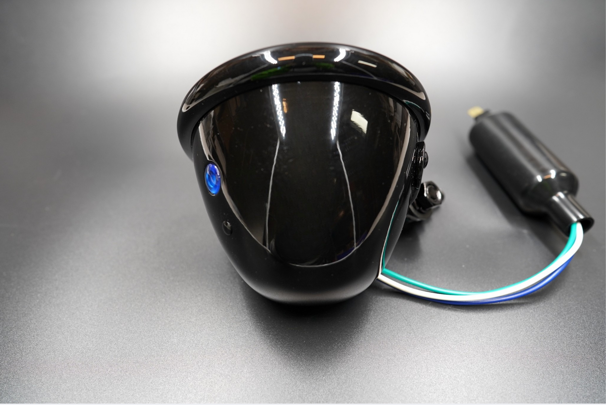 Retro Diamond Amber Headlight 4.5" — Matte Black