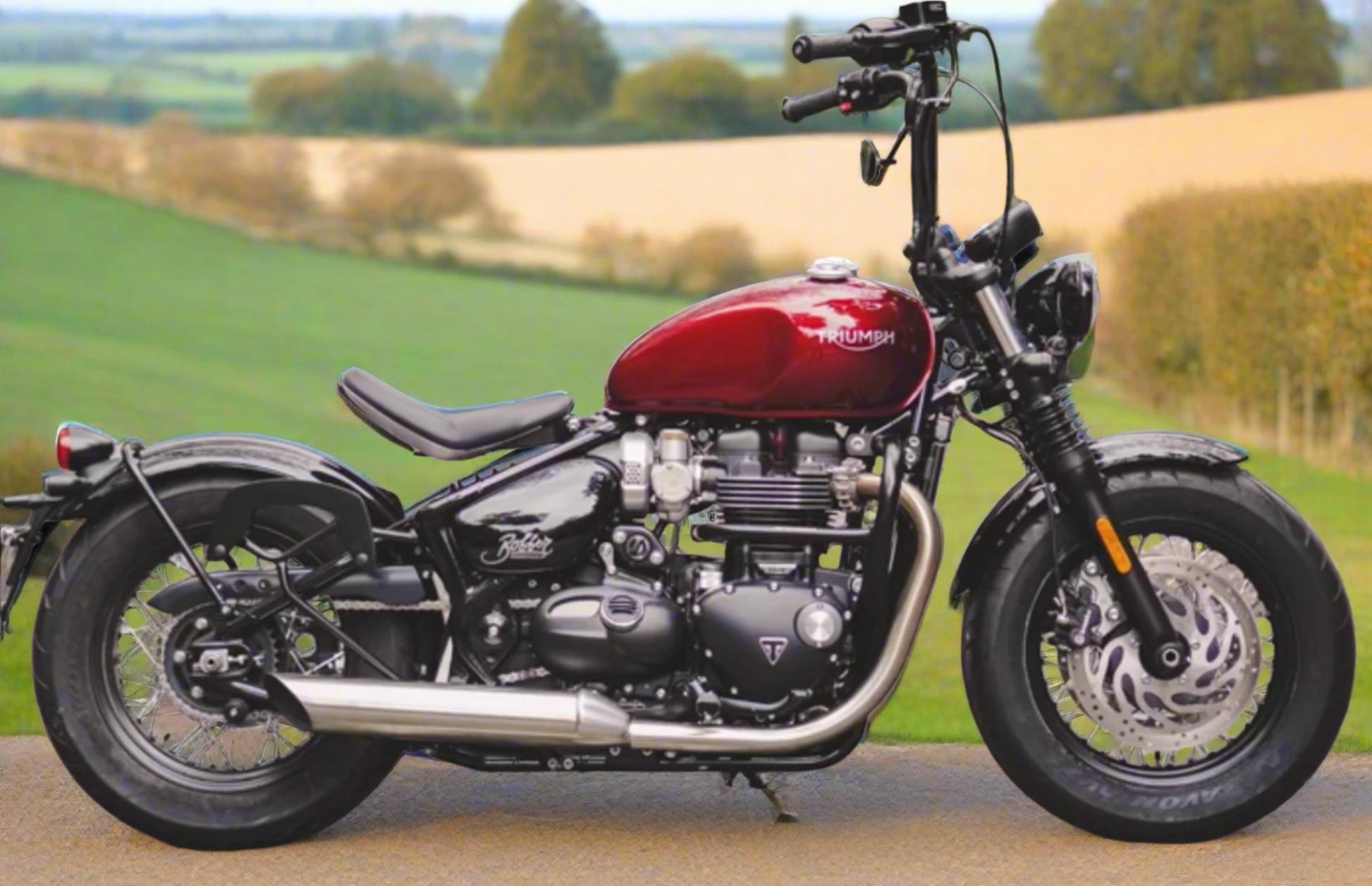 Handlebar installed on Triumph Bobber for reference