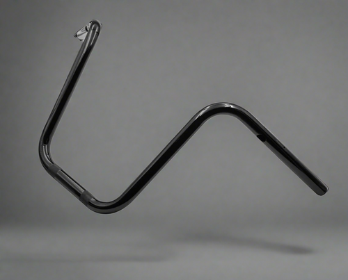 Ape Hanger handlebar for Triumph Bobber in piano black finish on neutral background