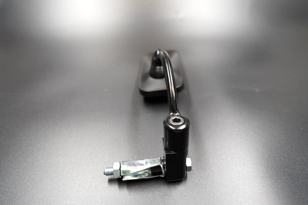 Rear view showing mounting clamp and polished joint — durable, vibration-resistant construction.