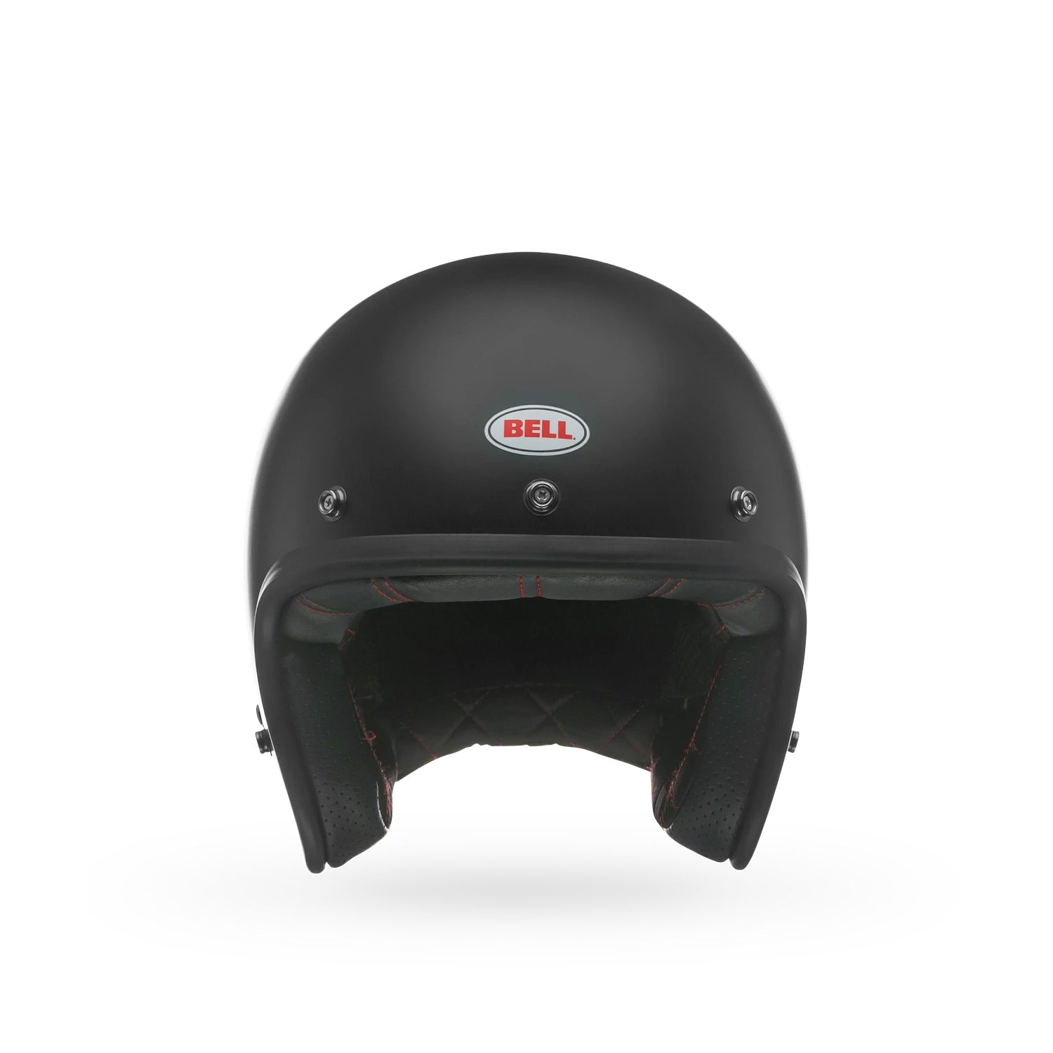 Rear view of Bell Custom 500 matte black helmet showing Bell logo badge and minimal contour.