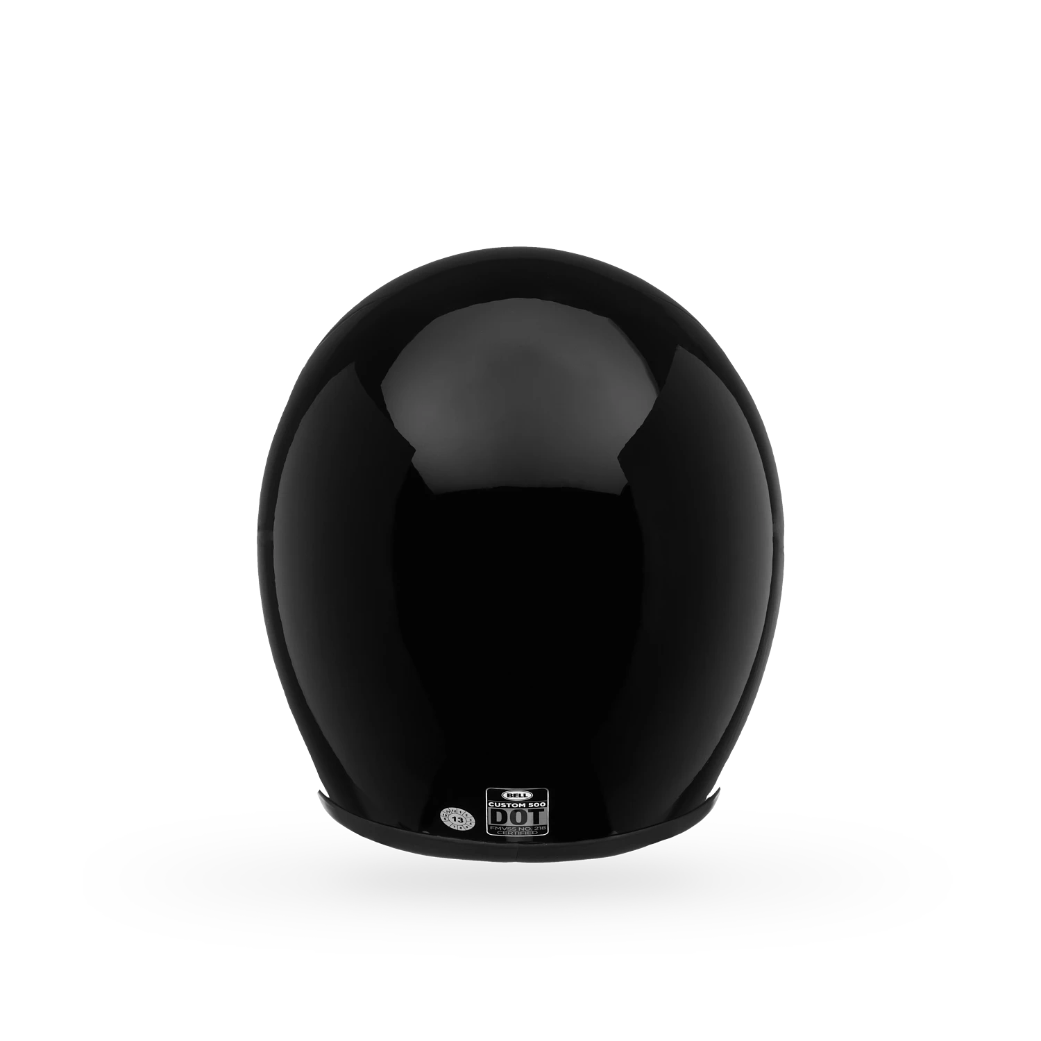 Rear view of Bell Custom 500 open-face helmet showing Bell logo badge and clean aerodynamic curve.