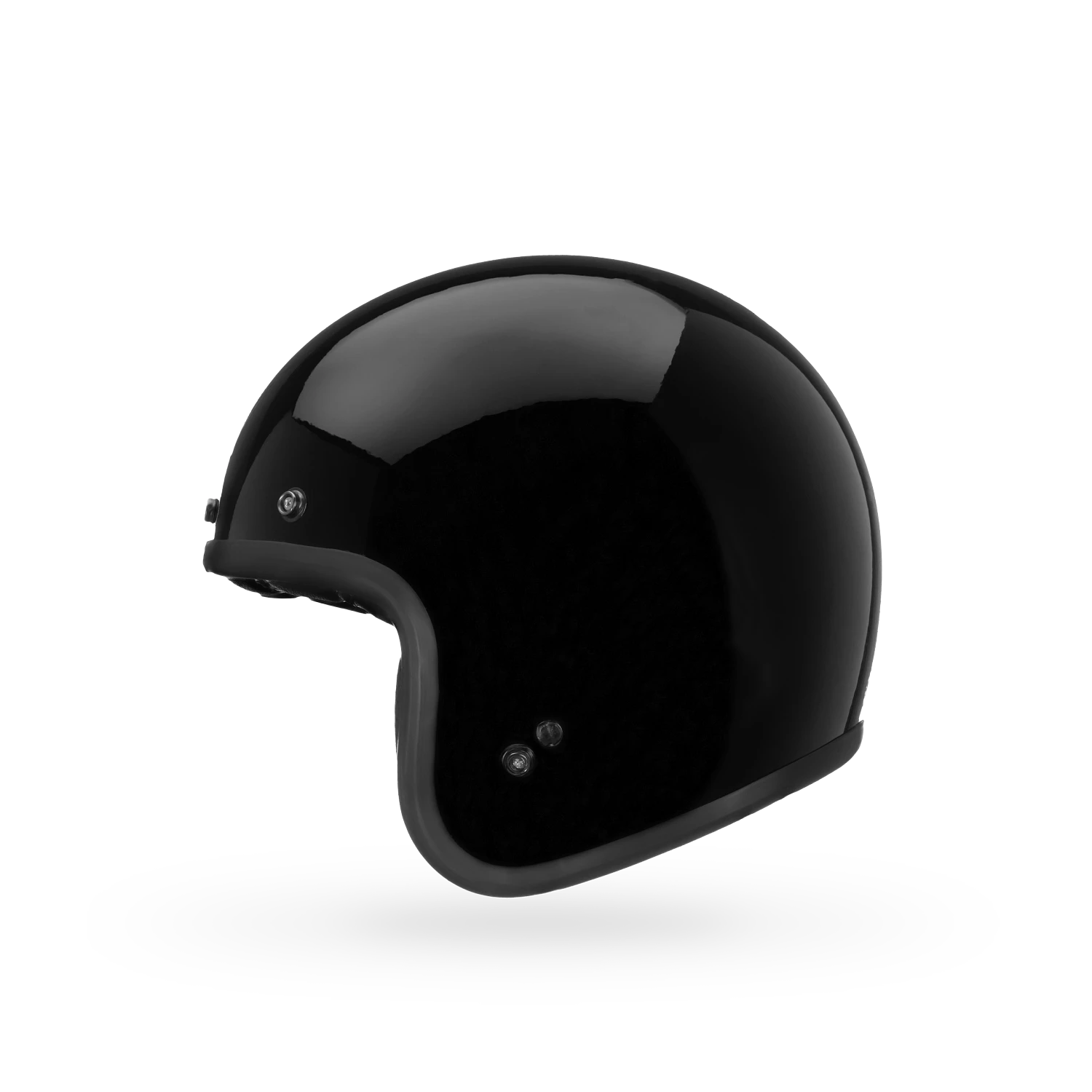 Left side view of Bell Custom 500 open-face helmet — smooth gloss shell with vintage silhouette.