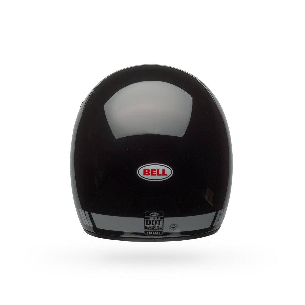 Rear view of Bell Moto-3 Helmet showing clean round profile and Bell logo badge.