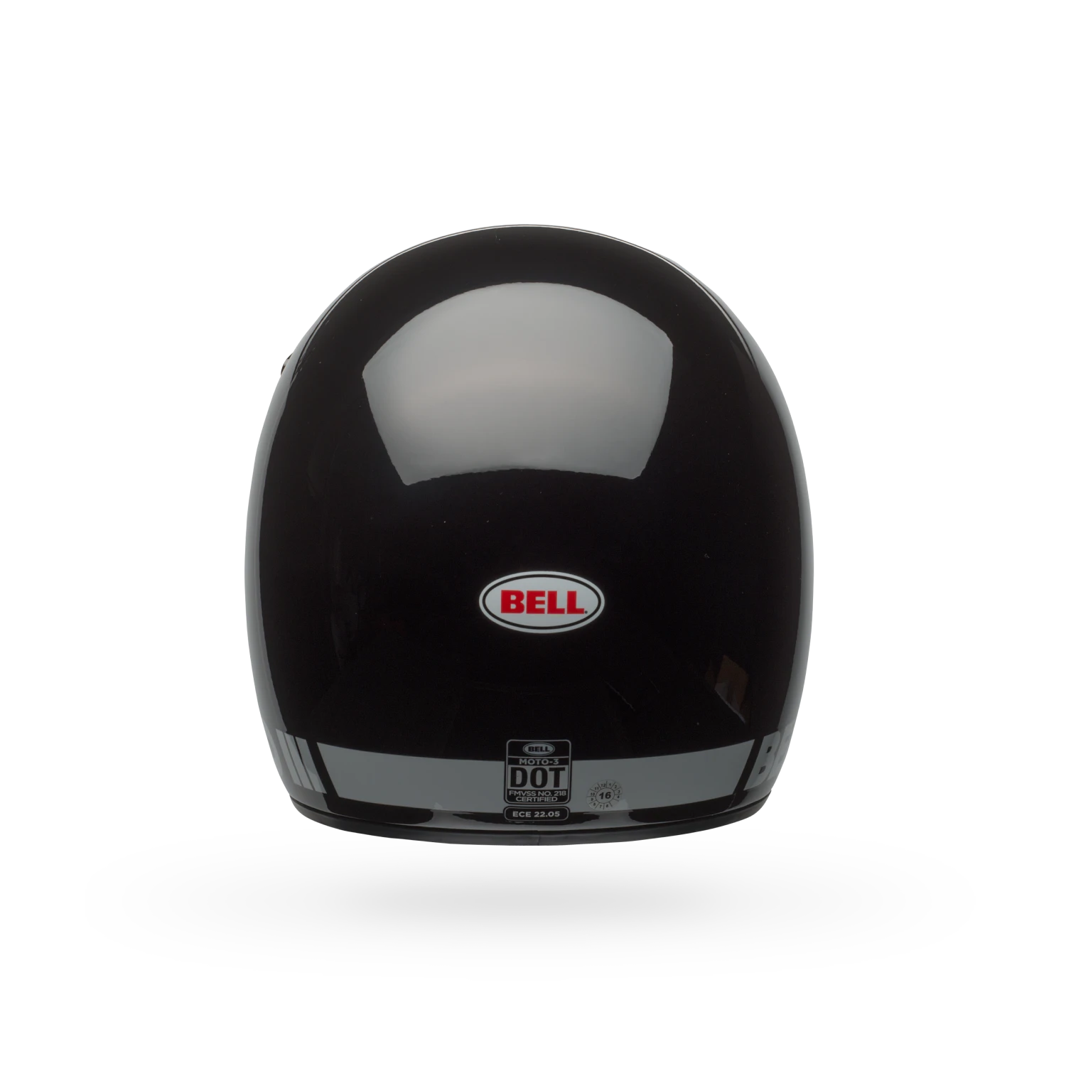 Rear view of Bell Moto-3 Helmet showing clean round profile and Bell logo badge.