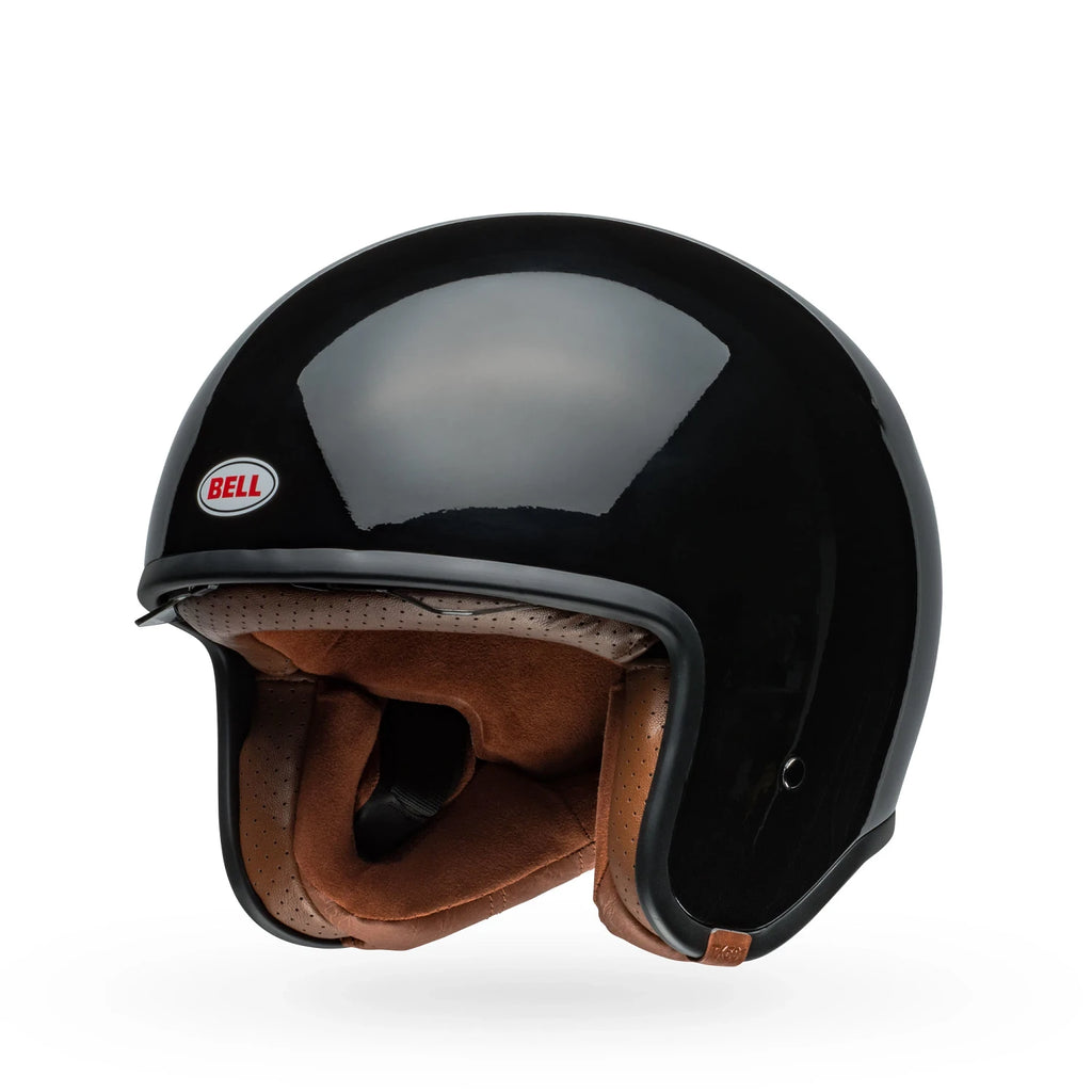Close-up of Bell TX501 helmet’s removable liner — soft brown fabric designed for breathable long-ride comfort.