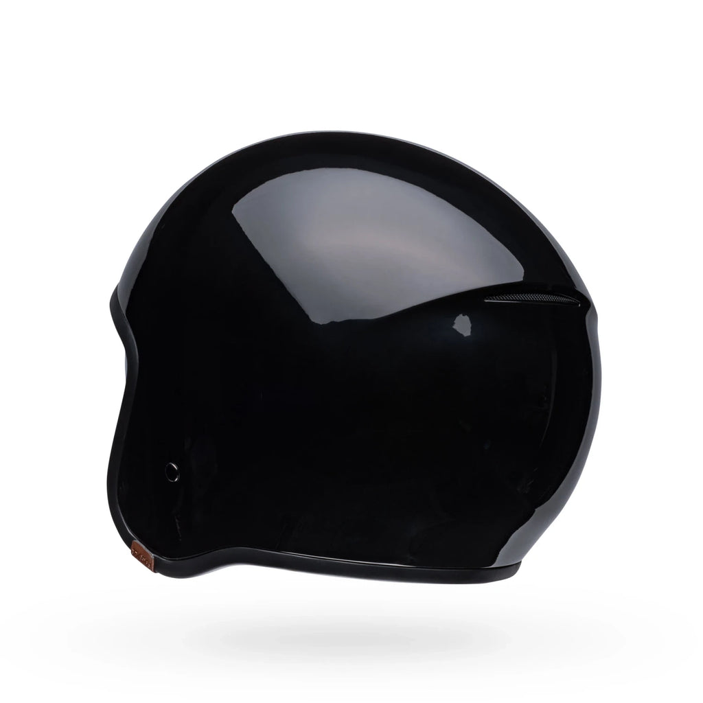 Left side profile of Bell TX501 open face helmet, featuring brown comfort liner and minimalist Bell logo.