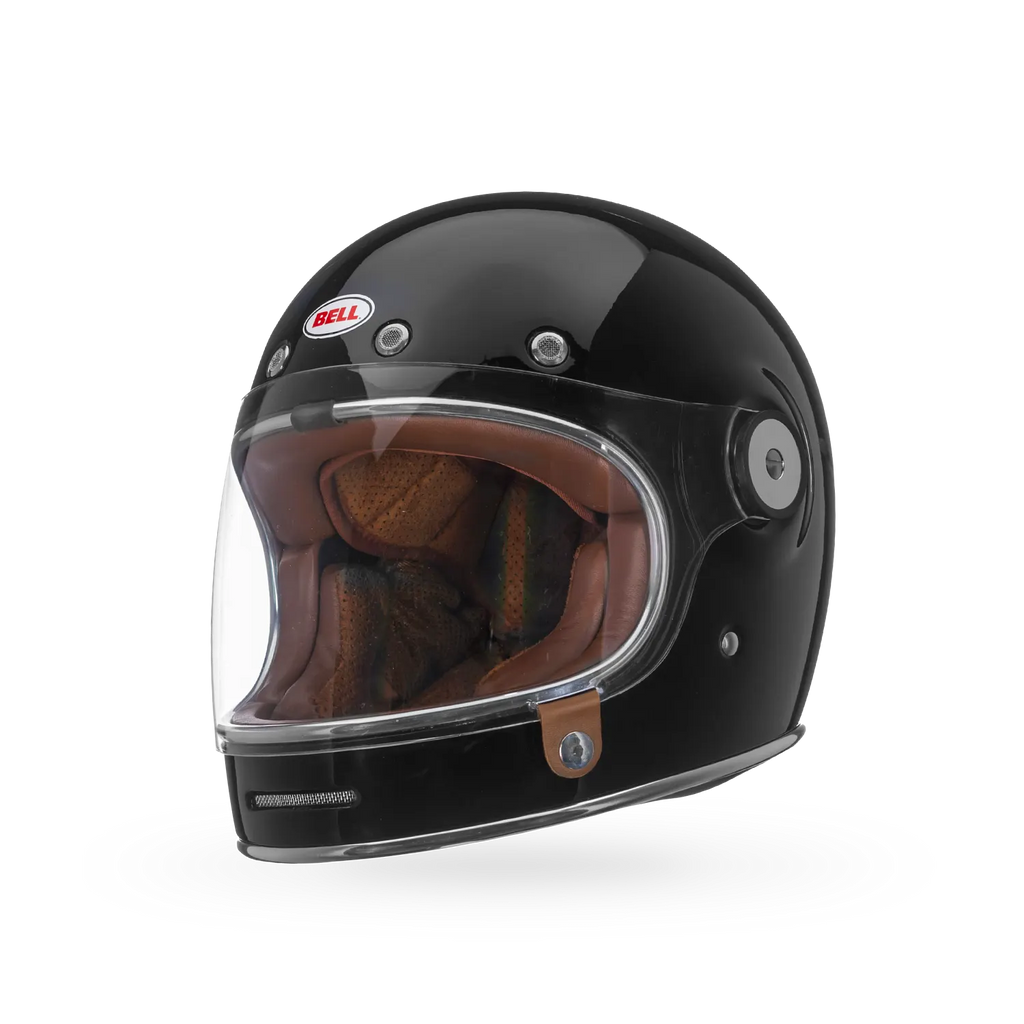 Right side view of Bullitt GT Solid helmet — smooth black shell with vintage-inspired proportions.