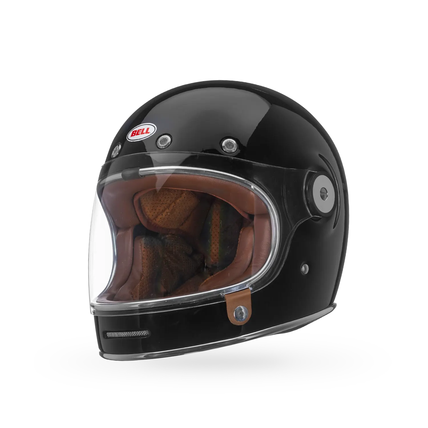 Right side view of Bullitt GT Solid helmet — smooth black shell with vintage-inspired proportions.