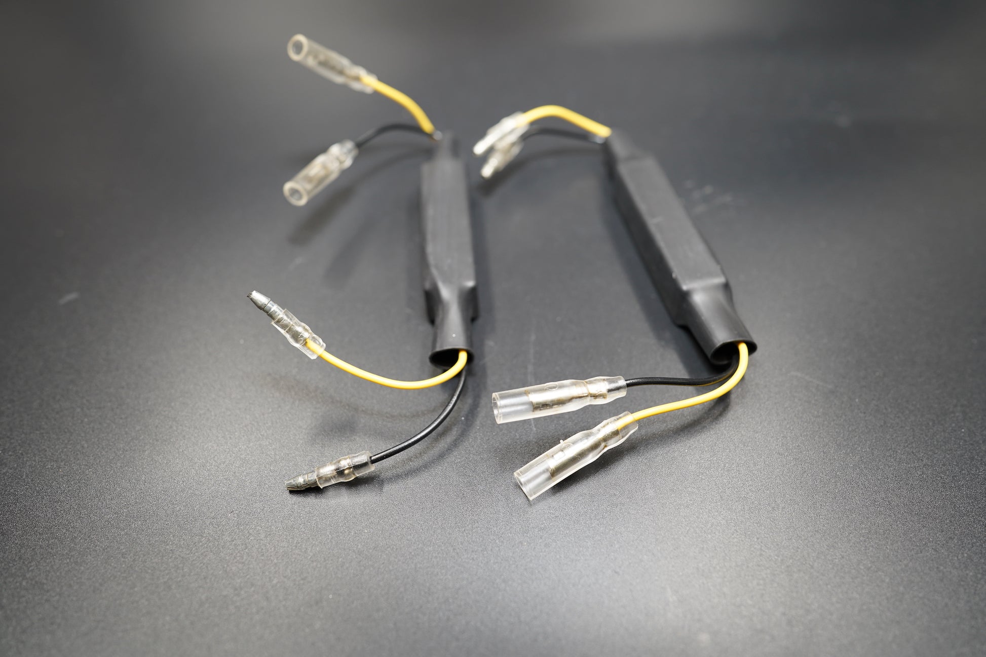 Close-up of CANBUS resistor terminals highlighting durable wire insulation and finish