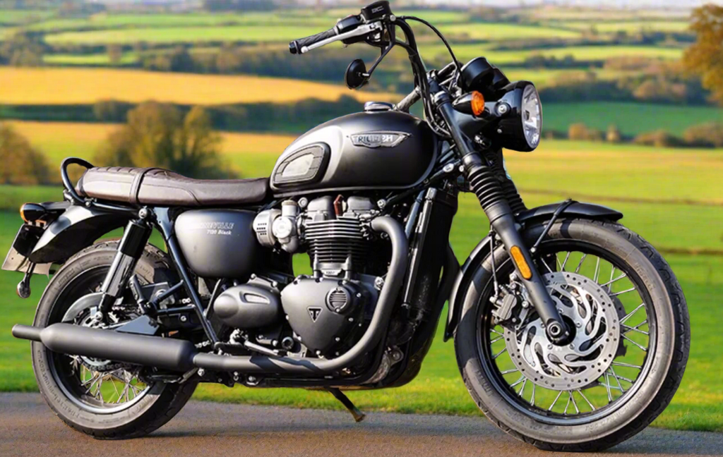 Side profile of Triumph bike with mounted Flow Handlebar  