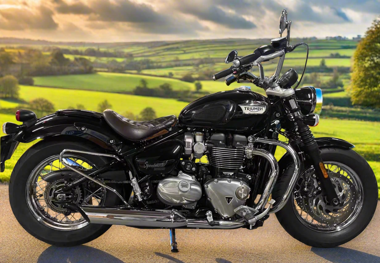  Side profile of Triumph speedmaster with mounted Flow Handlebar  