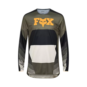 Front view of Fox 360 Fade Jersey — breathable TruDri fabric with bold FOX logo and race fit design.