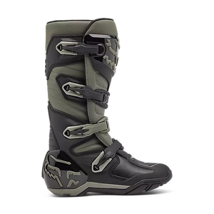 Rear view of Fox Comp X Offroad Boots showing abrasion-resistant heel panel and breathable mesh padding.