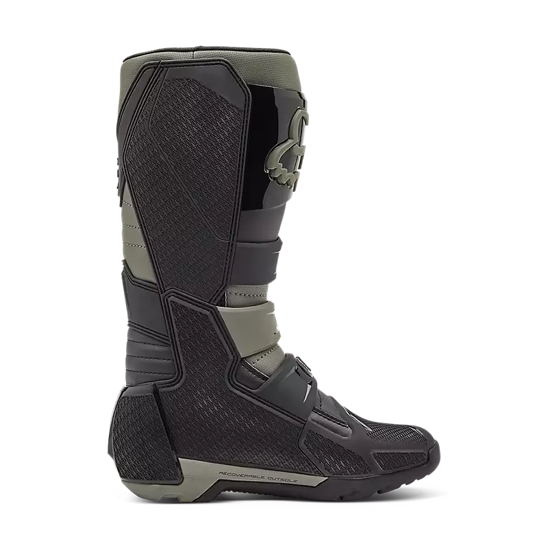 Left side view of Fox Comp X Offroad Boots — four adjustable buckles and re-soleable outsole for durability.