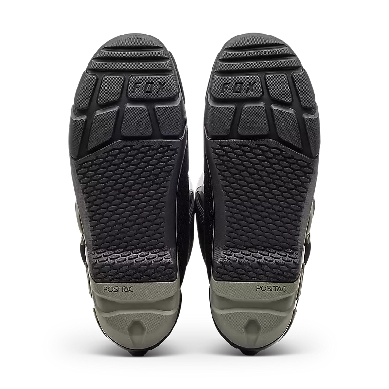 Right side profile of Fox Comp X Offroad Boots highlighting secure ankle fit and rugged tread pattern.