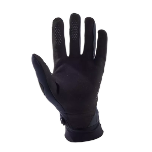 Flat lay view of Fox Defend Thermo Gloves — lightweight insulated construction with silicone grip details.