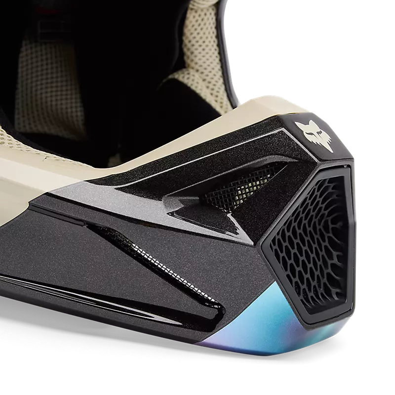 Right side profile of FOX V1 Hello Future Helmet — lightweight polycarbonate construction with ventilation panels.