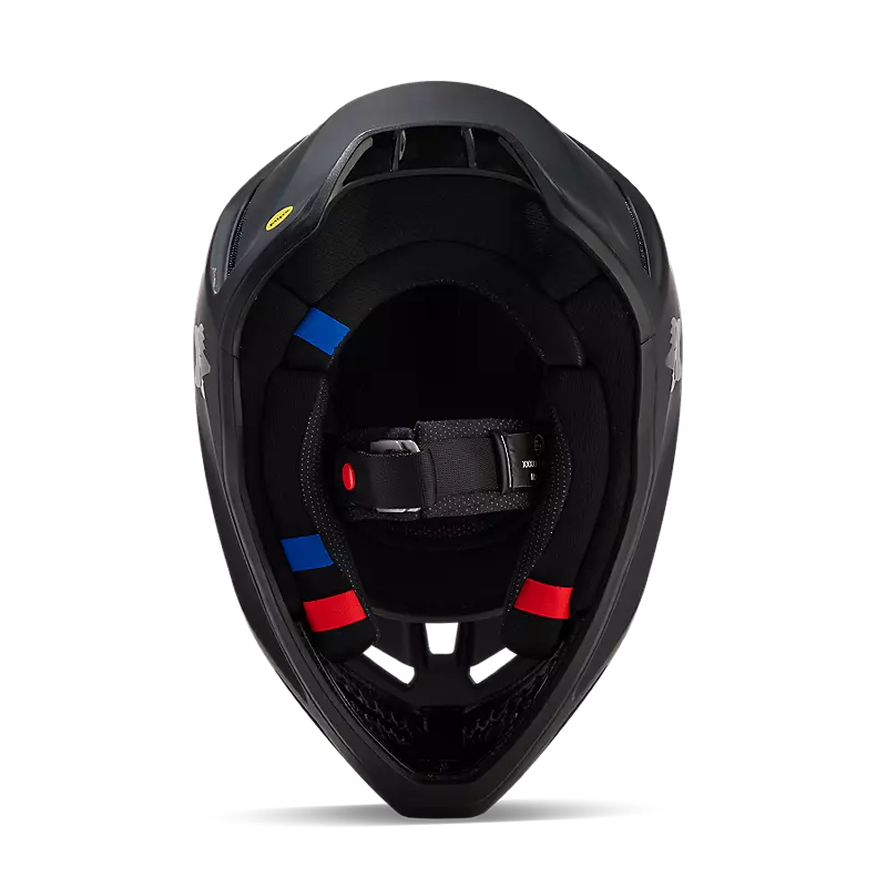 Rear view of Fox V3 Revise Helmet — minimal branding with precision fiberglass construction.