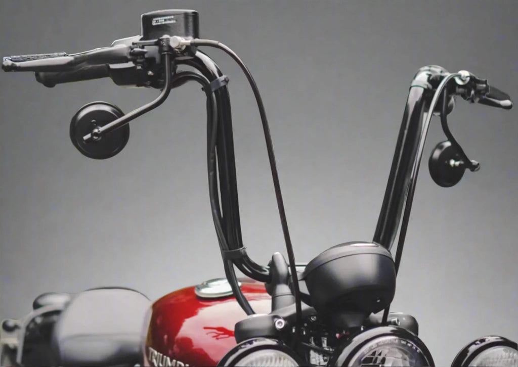Ape Hanger Handlebar for Triumph Bobber – Piano Black / Chrome