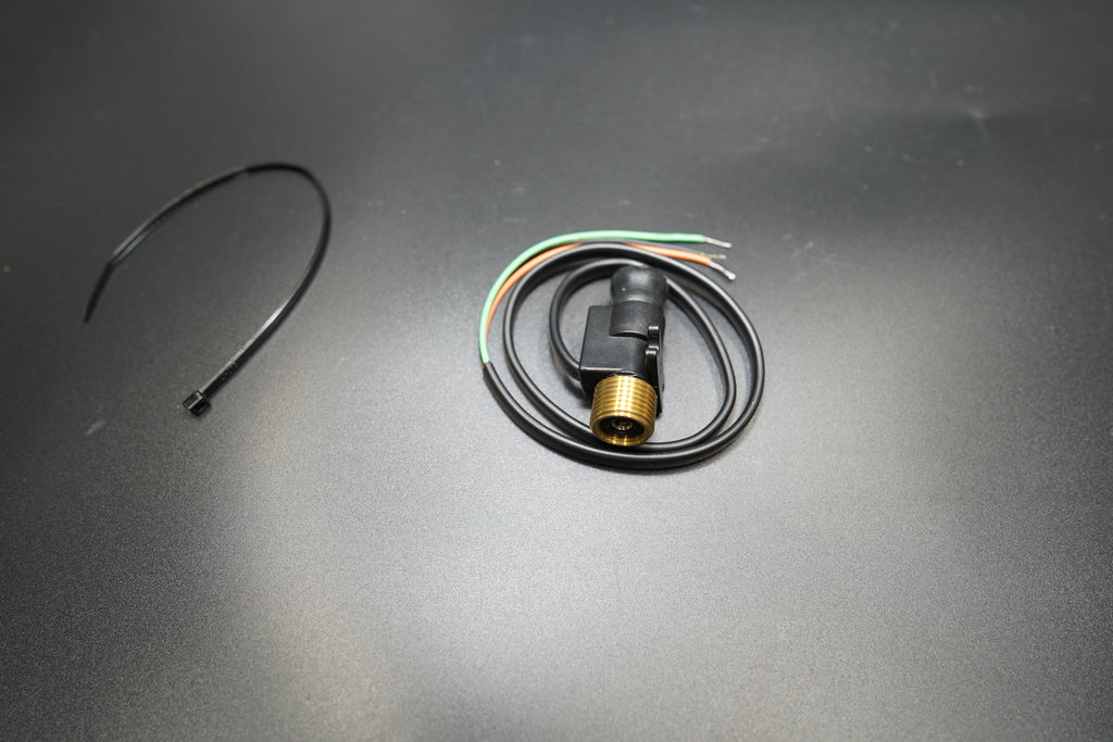 Wiring detail close-up of adapter for converting mechanical to digital signal.