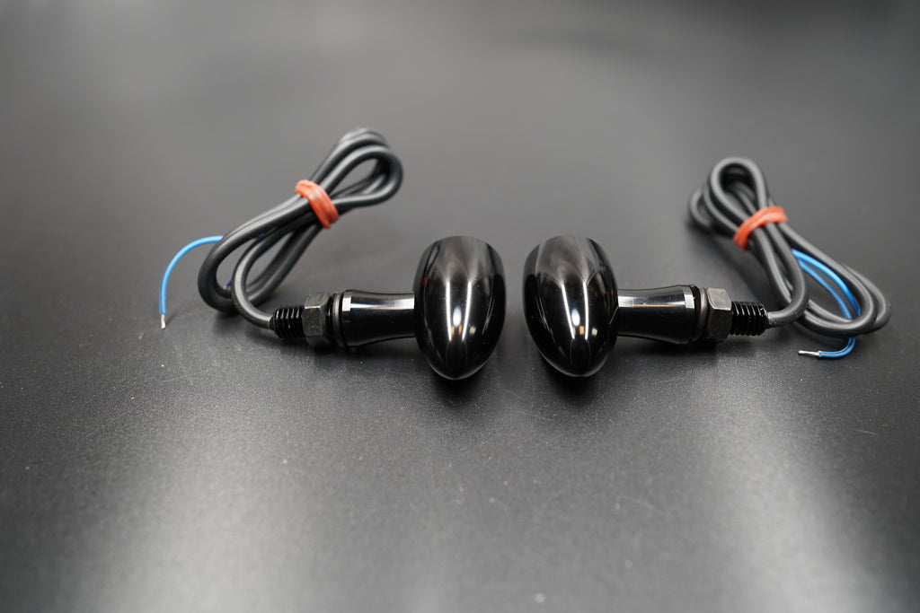  Mini LED turn signals installed on BMW R NineT motorcycle front view