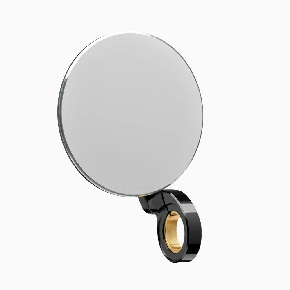 Front surface view of mo.view classic 60 flip — optical-grade mirror with polished finish and ECE-approved design.