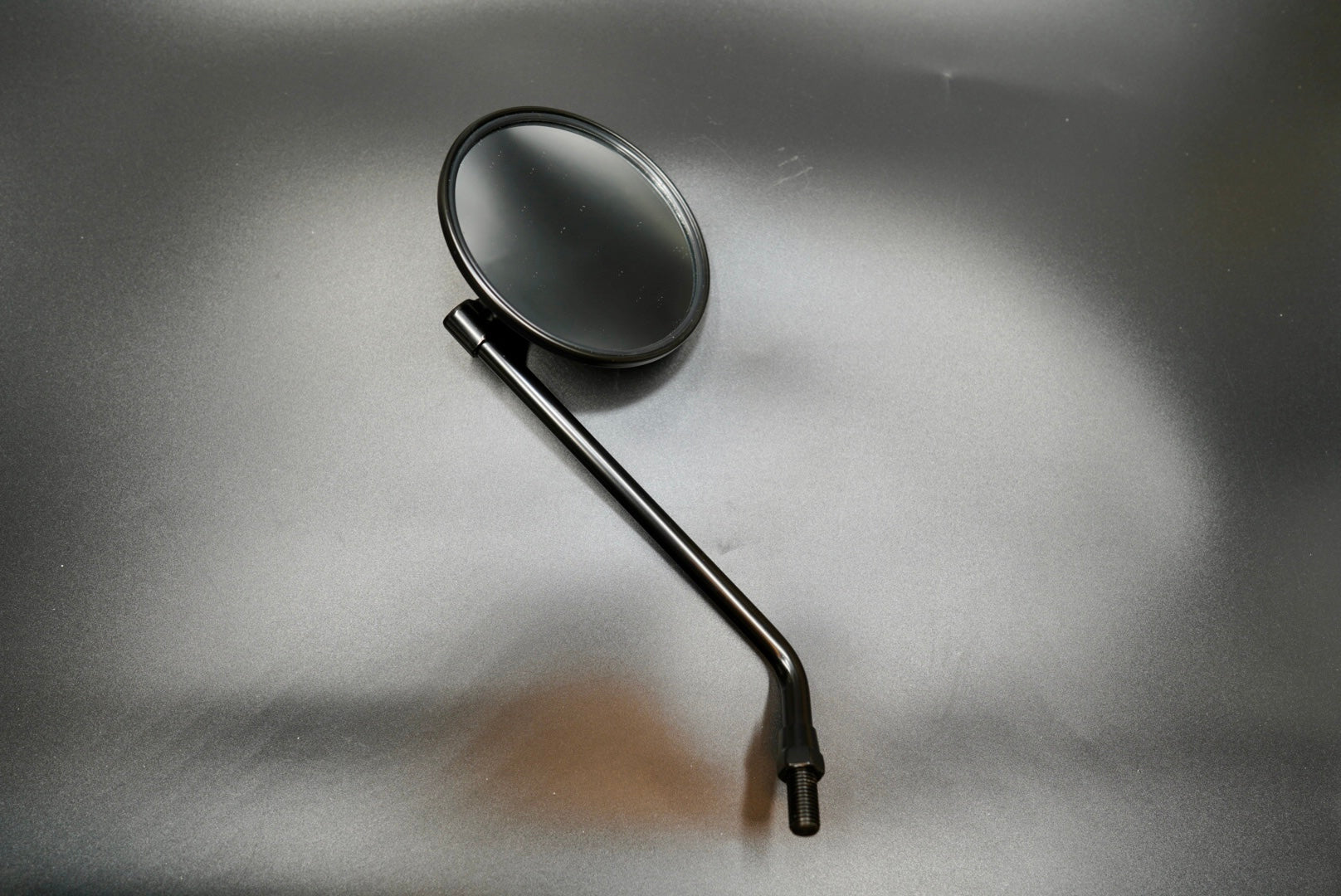 Full view of matte black mirror arm and head

