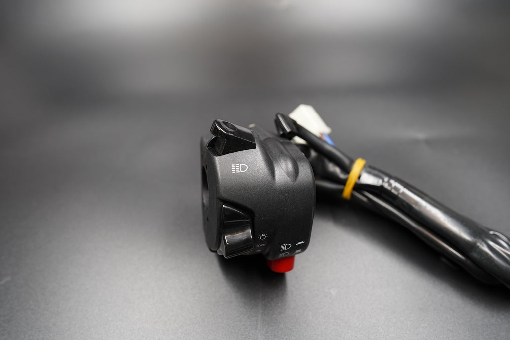 Rear housing view with wiring harness and connector detail