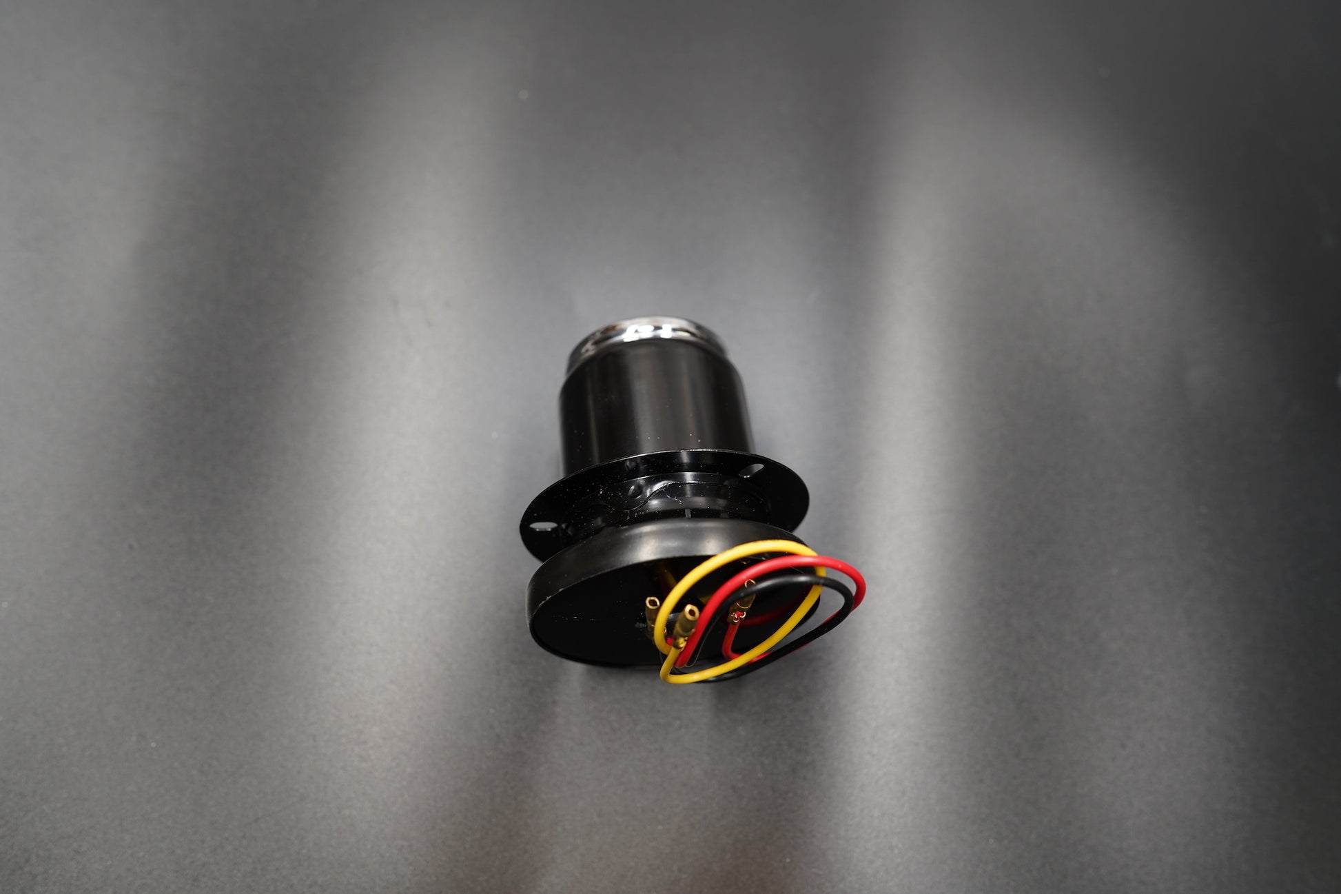 Detailed view of red glass lens showing texture and glow