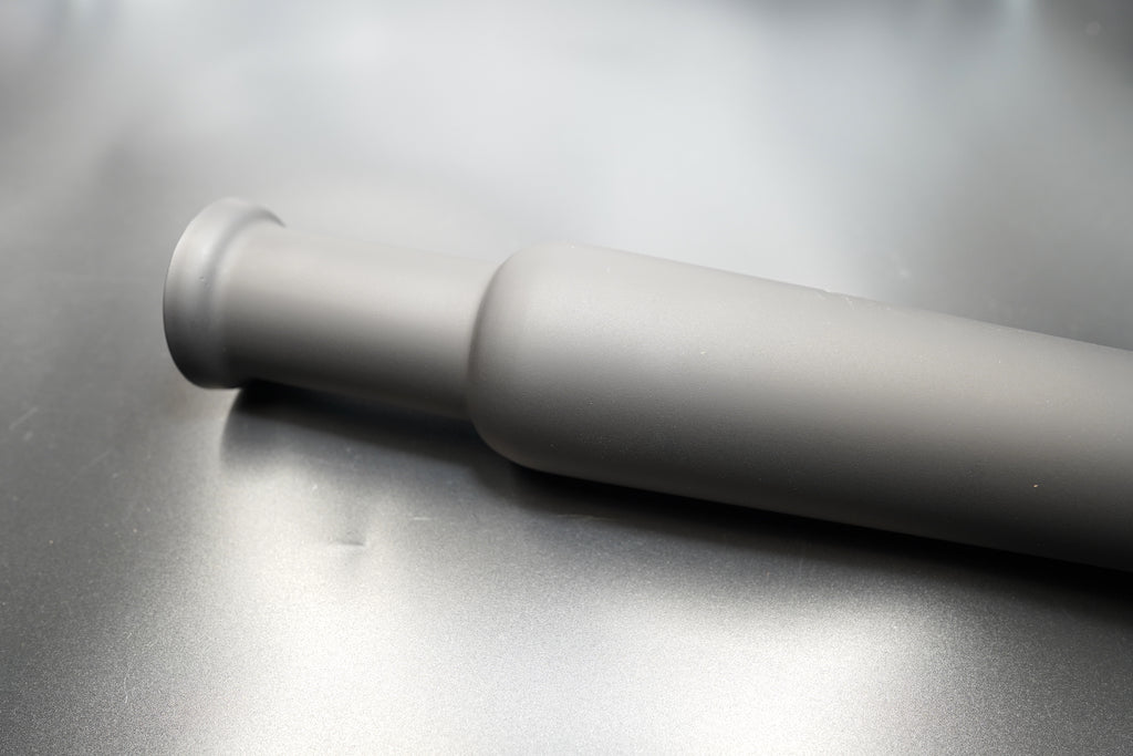 Rear outlet close-up showing internal baffle. 