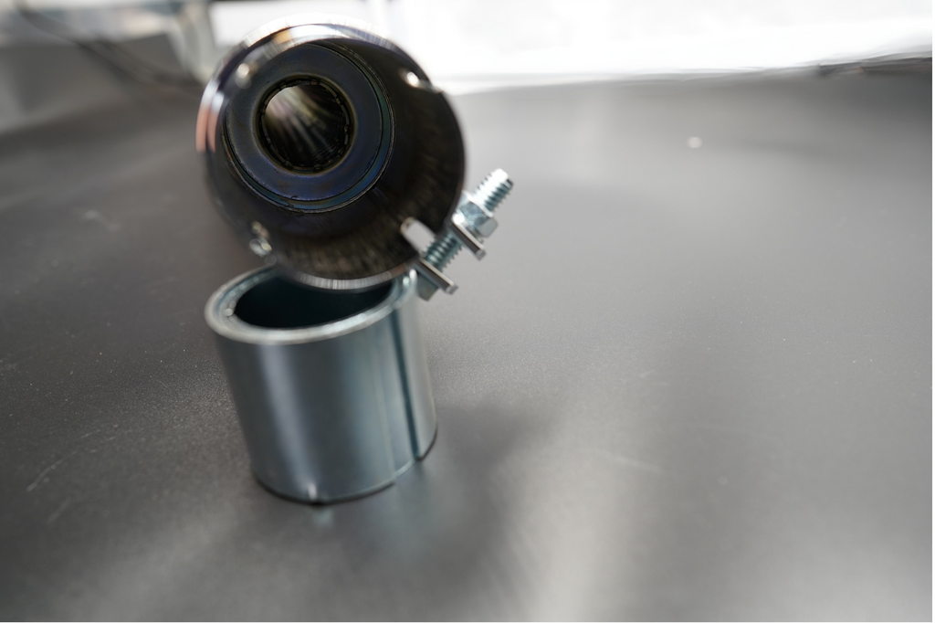 Chrome version front inlet view showing mounting area.