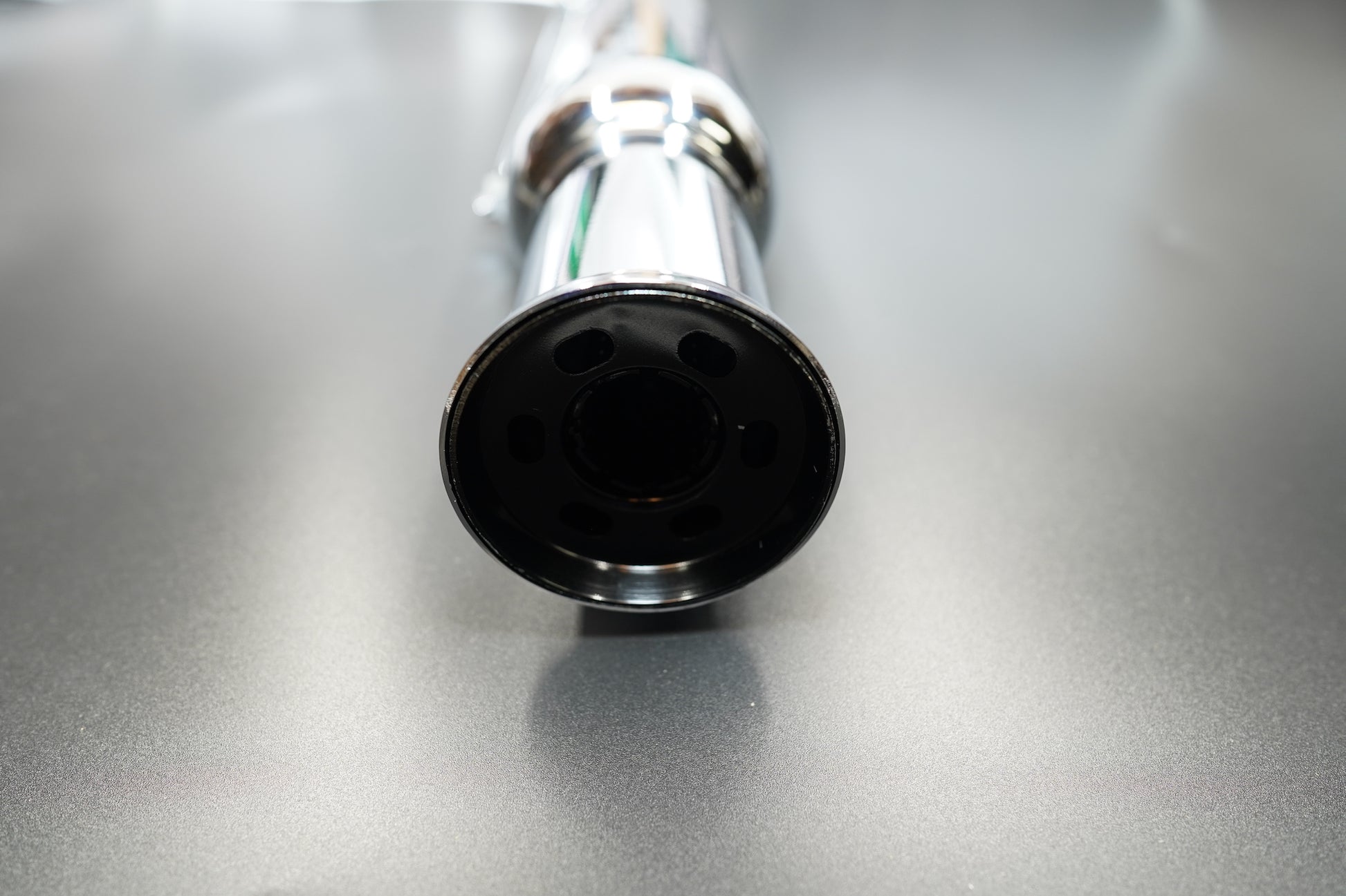 Both matte black and chrome finishes shown side by side. 