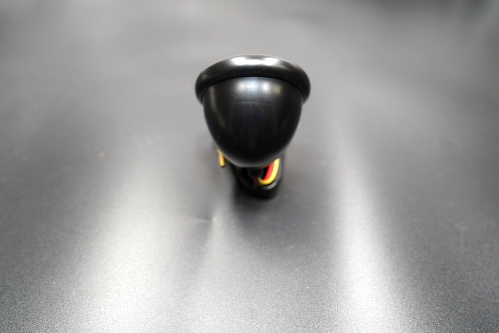 Chrome finish version of round LED tail light — refined metallic shine for café and classic builds.