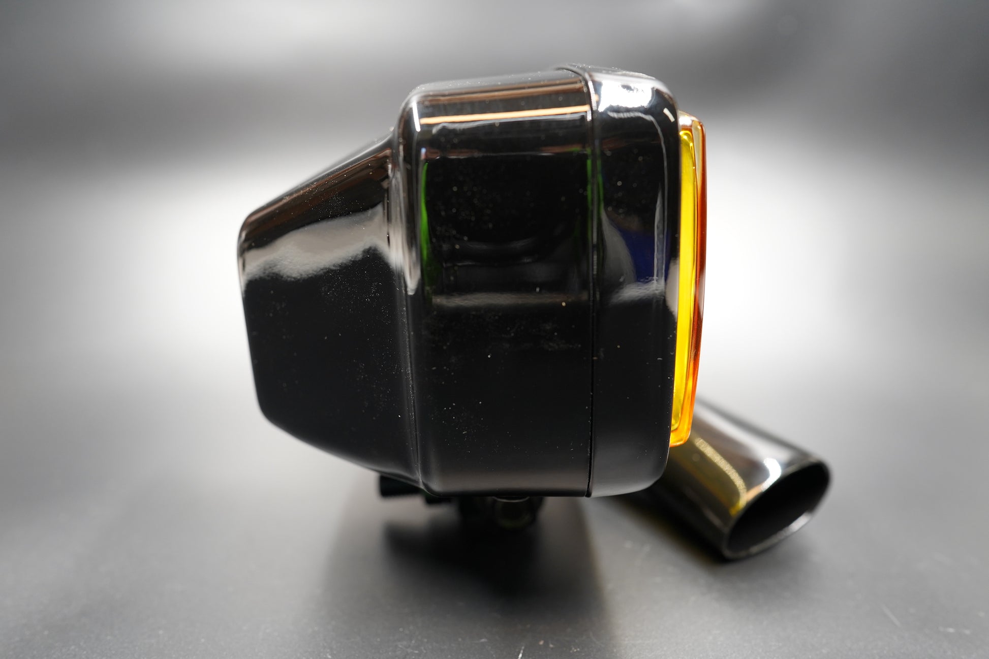 Side detail close-up of yellow glass lens — timeless and built for visibility.